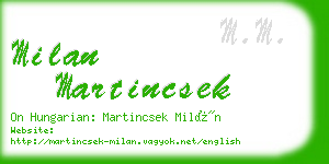 milan martincsek business card